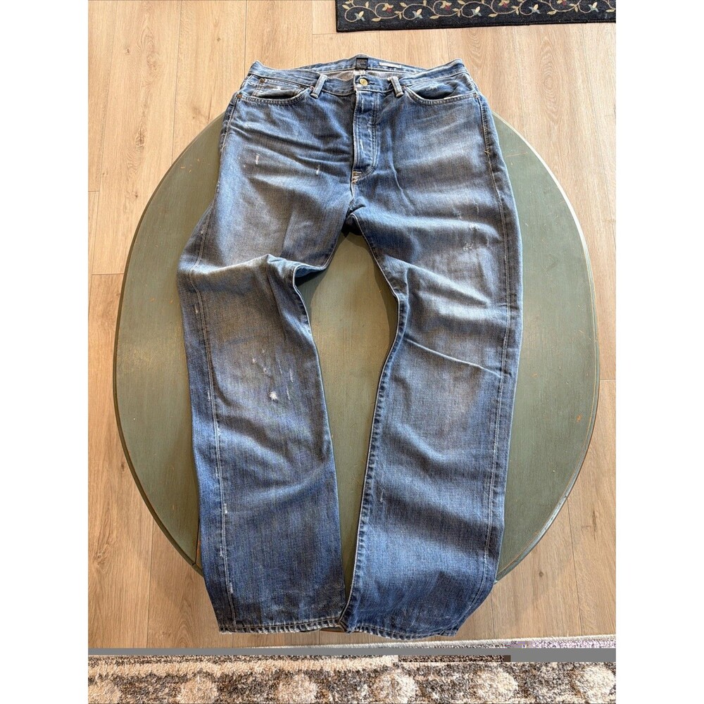 Polo Ralph Lauren Vintage 67 Distressed Jeans Mens 34x34 Blue Denim Y2K